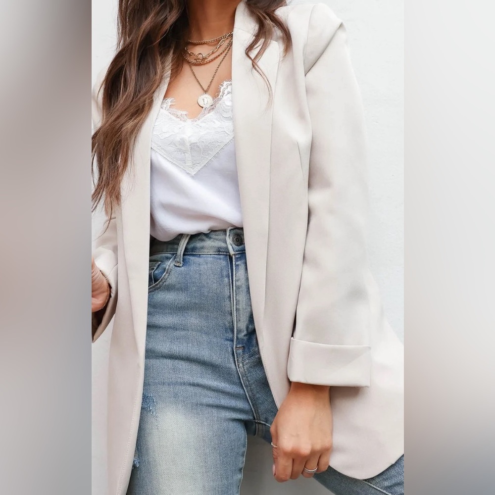 Cream blazer, for work/casual, L fits like 8-10. No returns SOLD